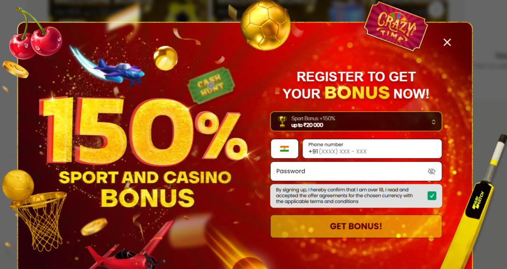 Parimatch India bonus