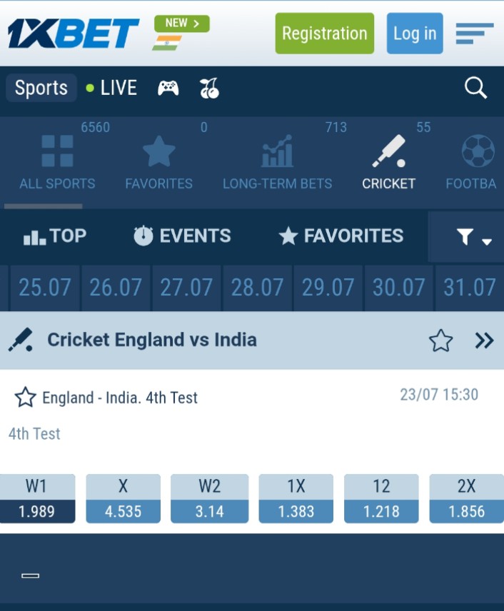 ENG vs IND Odds for 4th Test